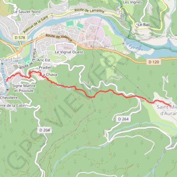 Le Cheylard - Saint Michel d'Aurance GPS track, route, trail