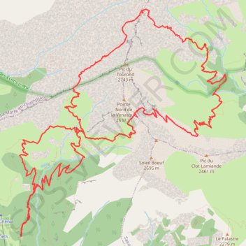 Tour du Pic du Tourond par les 3 cols (Écrins) GPS track, route, trail