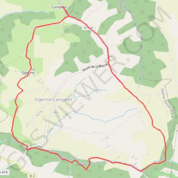 Boucle d'Ogenne-Camptort GPS track, route, trail