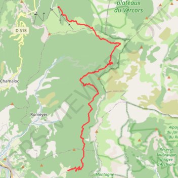 Col du Rousset - Abbaye de Valcroissant GPS track, route, trail
