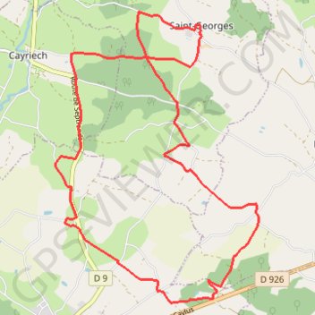 La rando des 4 communes - Saint-Georges - Cayriech - Lalande - Saint-Martin-de-Caussanille GPS track, route, trail