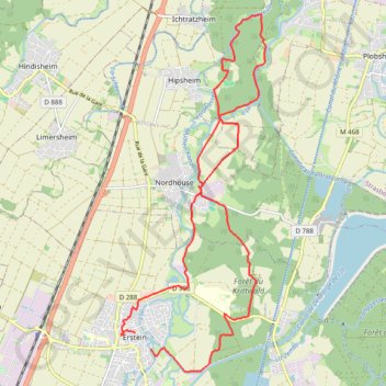 Erstein GPS track, route, trail