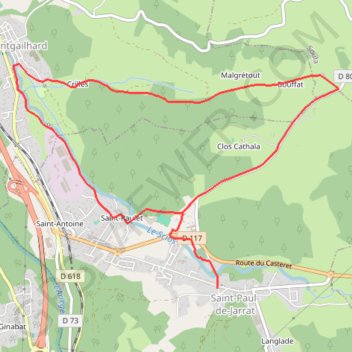 De Saint-Paul à Montgailhard GPS track, route, trail