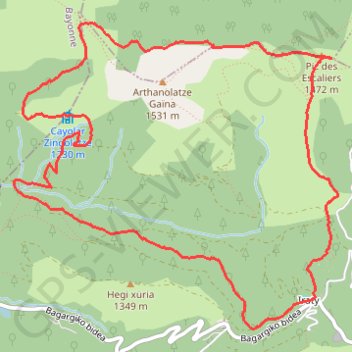 TOUR de ZINGOLATZE depuis Irati GPS track, route, trail