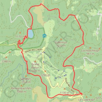 Tour du Grand-Ballon et Lac du Ballon GPS track, route, trail