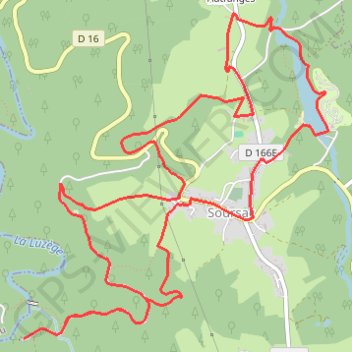 Du Pont-Aubert aux Rochers Noirs - Soursac - Pays de Haute Corrèze GPS track, route, trail