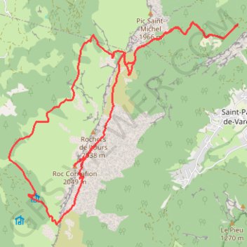 Tour du Cornafion depuis Saint ange (Vercors) GPS track, route, trail