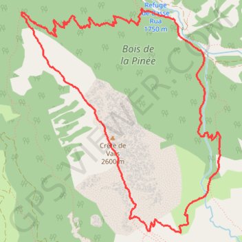 La Crête de Vars depuis la Basse Rua GPS track, route, trail
