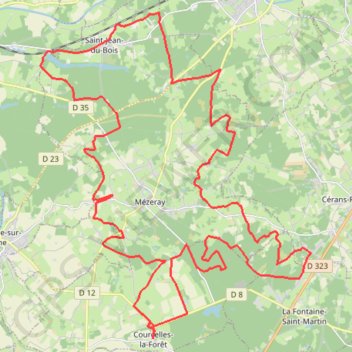 De Courcelles-la-Forêt en passant par Saint-Jean-du-Bois GPS track, route, trail