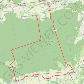 Ranchot-Arc et Senant St VIT à Dole 45kms GPS track, route, trail