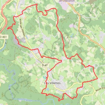 Autour des Villettes GPS track, route, trail