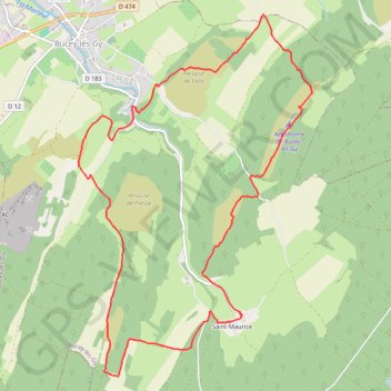 Circuit des Pelouses - Bucey-lès-Gy GPS track, route, trail