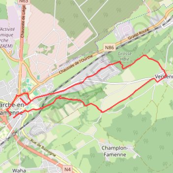 Promenade nr 2 - Paquerette (Marche en Famenne) GPS track, route, trail