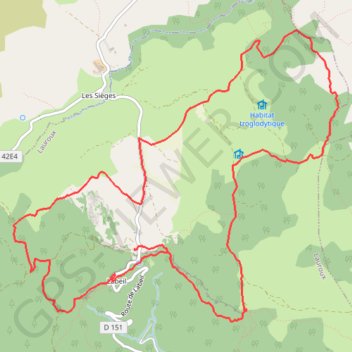 Plateau et forêts au-dessus de Labeil GPS track, route, trail