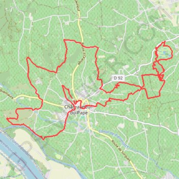 Dans les vignobles de Châteauneuf-du-Pape GPS track, route, trail