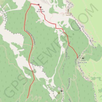 Grand Salève - Sentier des Etournelles (sortie Corraterie) - T4 GPS track, route, trail