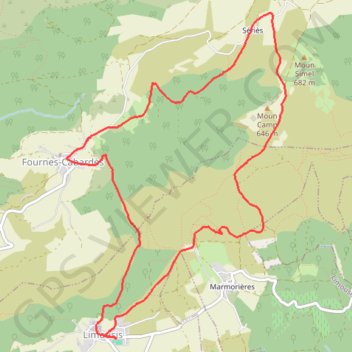 Balade au-dessus de Limousis GPS track, route, trail