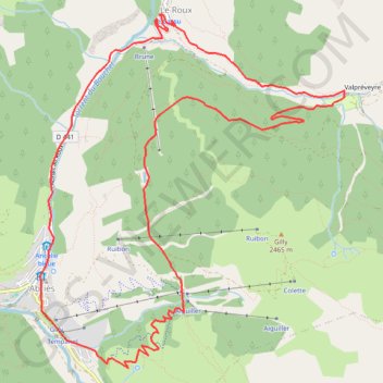 Circuit Abriès - La Brune GPS track, route, trail