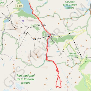 Tricotage à Val d'Isère GPS track, route, trail