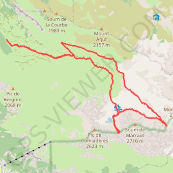 Col de Pierrefitte et col de Marraut en circuit depuis la piste d'Astes GPS track, route, trail