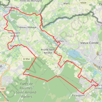 LA VALLEE de L'ESCAUT GPS track, route, trail