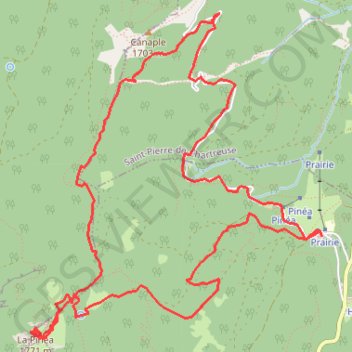La Pinea et les crêtes du Mont Fromage depuis le Col de Porte (Chartreuse) GPS track, route, trail