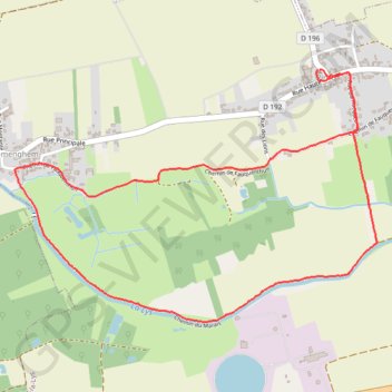 AIRE-SUR-LA-LYS, RINCQ, sentier du Bruveau modifié R1 GPS track, route, trail