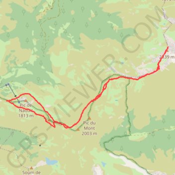 Pic de Montaigu par les crêtes GPS track, route, trail