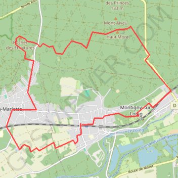 Montigny sur Loing GPS track, route, trail