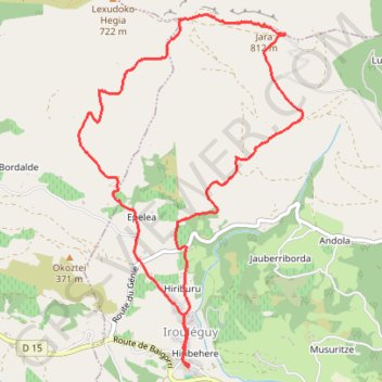 Le JARA depuis Irouleguy GPS track, route, trail