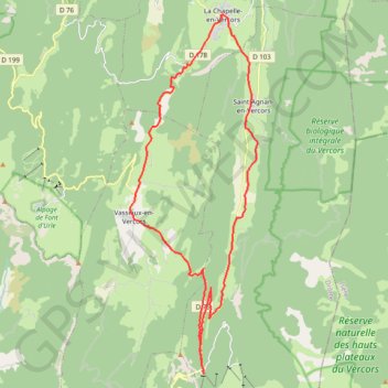 La Chapelle - Col de Rousset - Rousset - La Chapelle en Vercors GPS track, route, trail