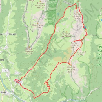Tour et sommet de l'Arcalod GPS track, route, trail