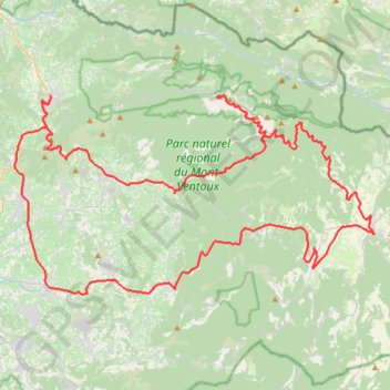 Mont Ventoux par Bedoin Retour Nesque GPS track, route, trail