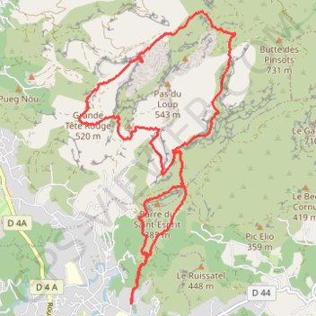 Grande Tête Rouge (Garlaban) GPS track, route, trail