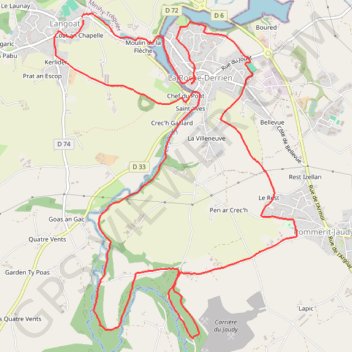 Langoat - La Roche Derrien GPS track, route, trail