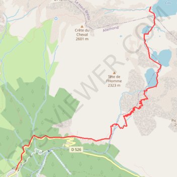 Sept Laux par le Rivier d'Allemont GPS track, route, trail
