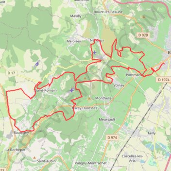 Beaune Baubigny GPS track, route, trail