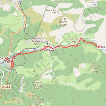 Saint Dalmas de Tende - Notre-Dame des Fontaines GPS track, route, trail