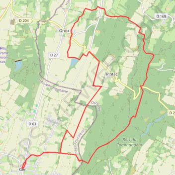 Le plateau de Ger en Béarn GPS track, route, trail