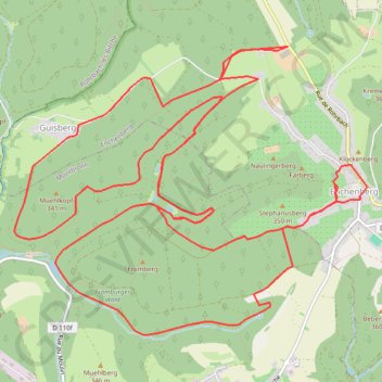 Par monts et vaux à l'ouest d'Enchenberg GPS track, route, trail