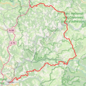 Millau - La Canourgue GPS track, route, trail
