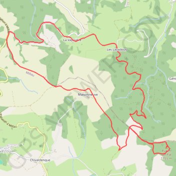 Boucle VTT Pic du Pal - Maisonneuve - Vacquières GPS track, route, trail