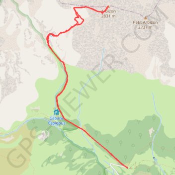 Arbizon depuis les Granges de Lurgues GPS track, route, trail