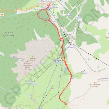 Montgenevre - Cabane des Douaniers GPS track, route, trail