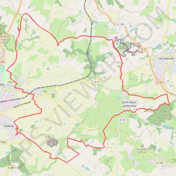 Les Herbiers - Chaffaud - Puy du Fou - Jarries GPS track, route, trail