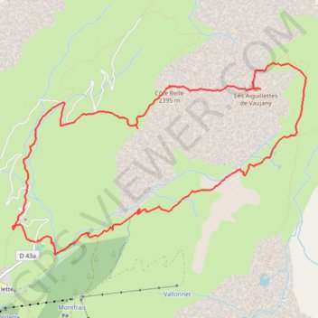 Traversée des aiguillettes de Vaujany GPS track, route, trail