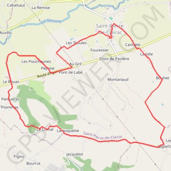 Saint-Pierre-de-Clairac, dans la vallée de la Séoune - Pays de l'Agenais GPS track, route, trail