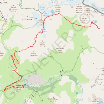 Tour de l'Ouille Noire depuis refuge du Carro GPS track, route, trail