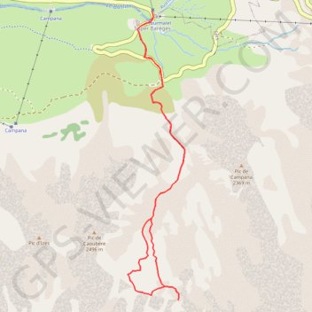 Crête de la Pègue depuis Super-Barèges GPS track, route, trail
