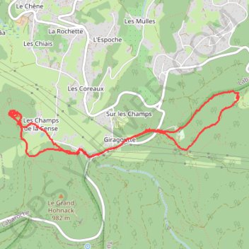 Vers le château du Hohnack GPS track, route, trail